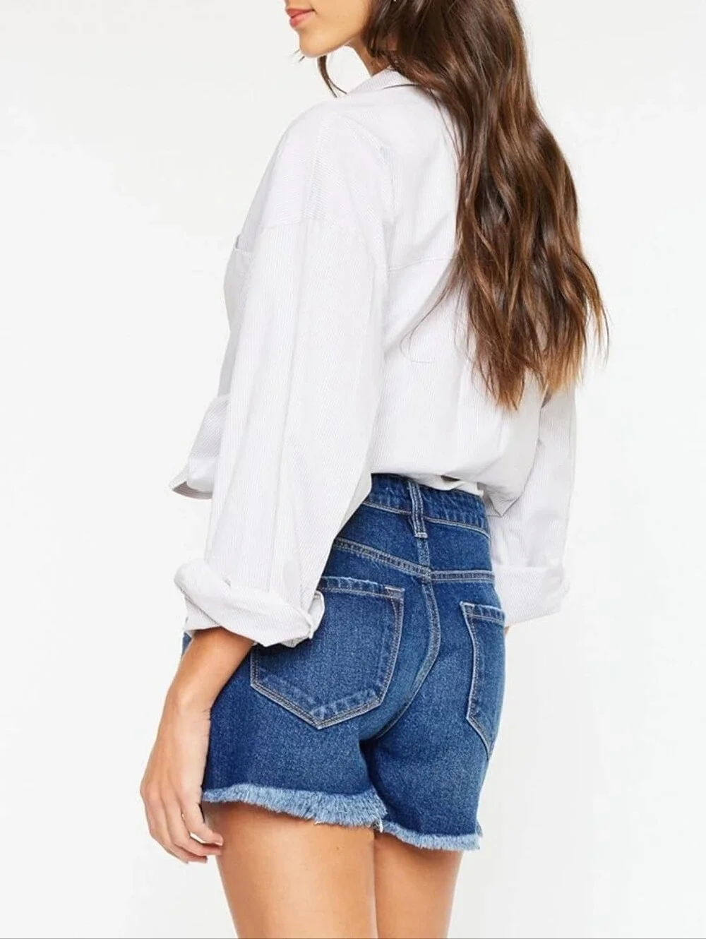 BN KanCan Glora high-rise distressed denim shorts